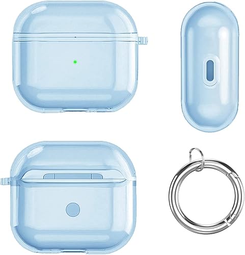 Miniatura 7 de Valkit Funda compatible con AirPods de tercera generación, transparente, a prueba de golpes, funda para Airpod 3 2021 con llavero para mujeres,