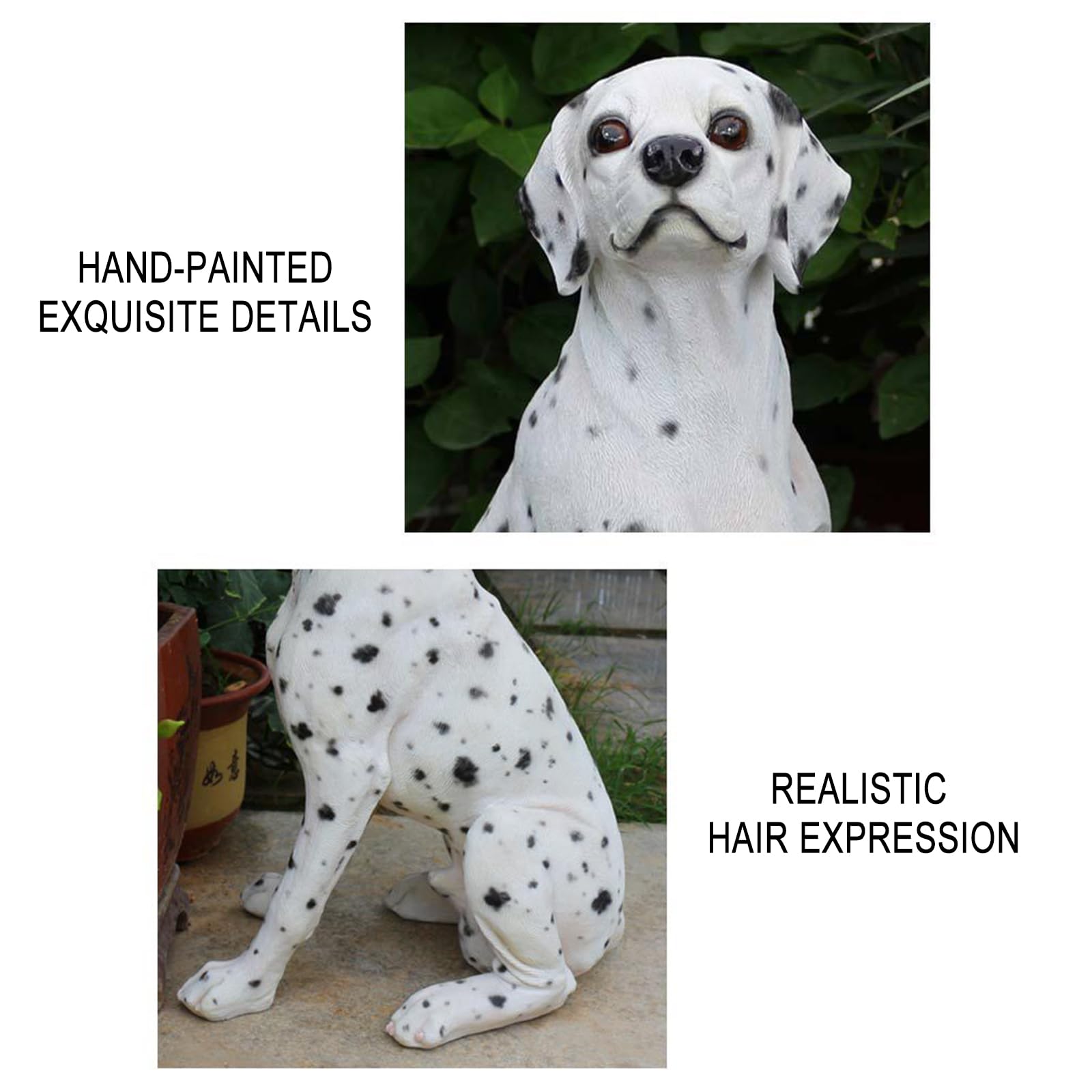 Estatuas de Perros para jardín, Lindo Perro Sentado, Colecciones de Resina para Exteriores, Figuras Decorativas para Patio, césped y jardín(