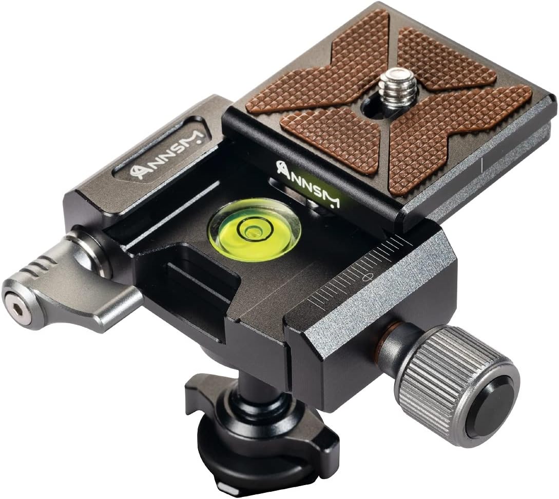 Ball Head with Hot Shoe Mount Adapter for Mini Desk Top Tripod with Arca Swiss Quick Release Plate for DSLR Camera Smartphone LED Video Light