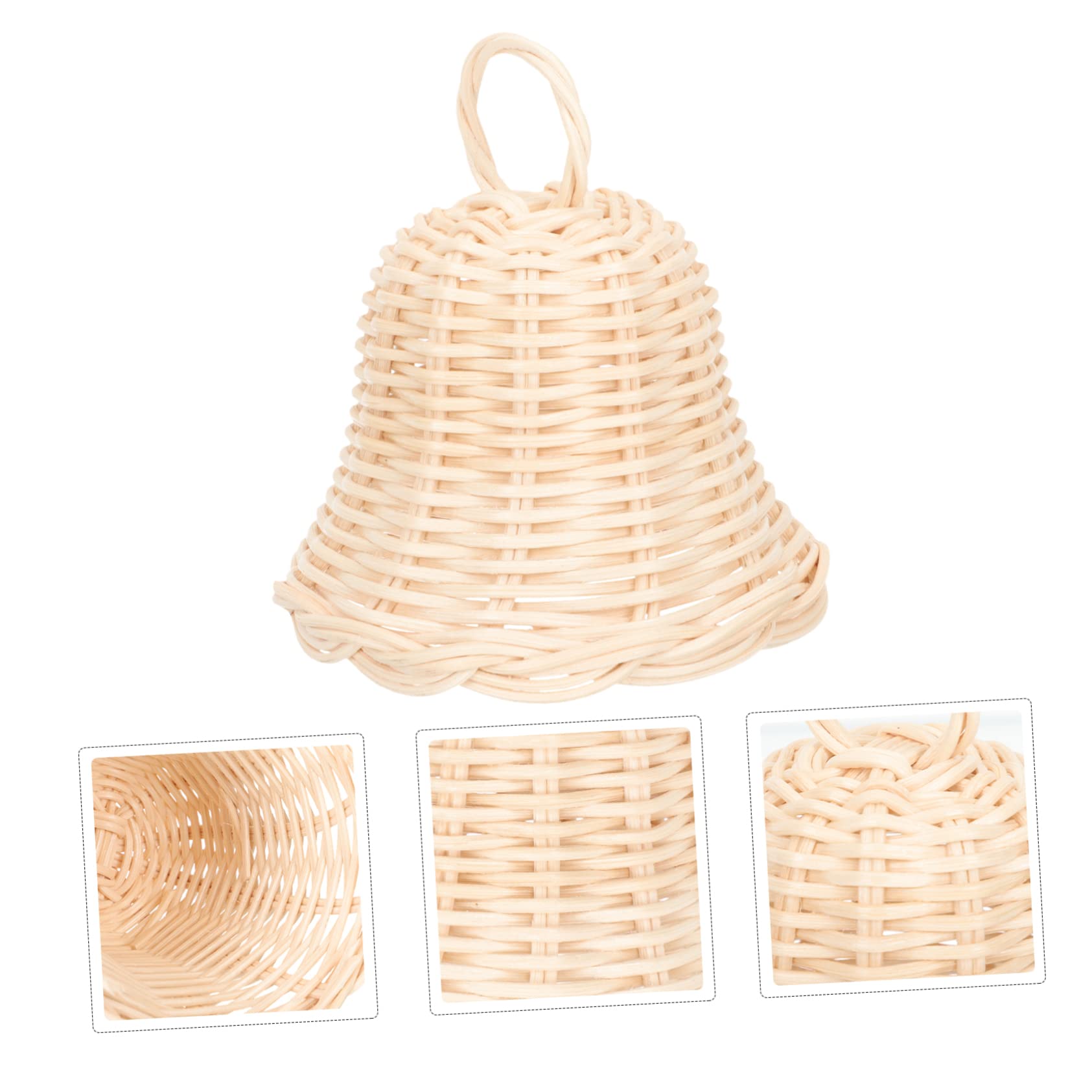 PRETYZOOM 3 Pezzi Di Ornamenti Natalizi A Forma Di Campana Ciondolo Natalizio in Rattan Intrecciato Ciondolo Per Albero Di Natale Decorazione A Forma Di Campana