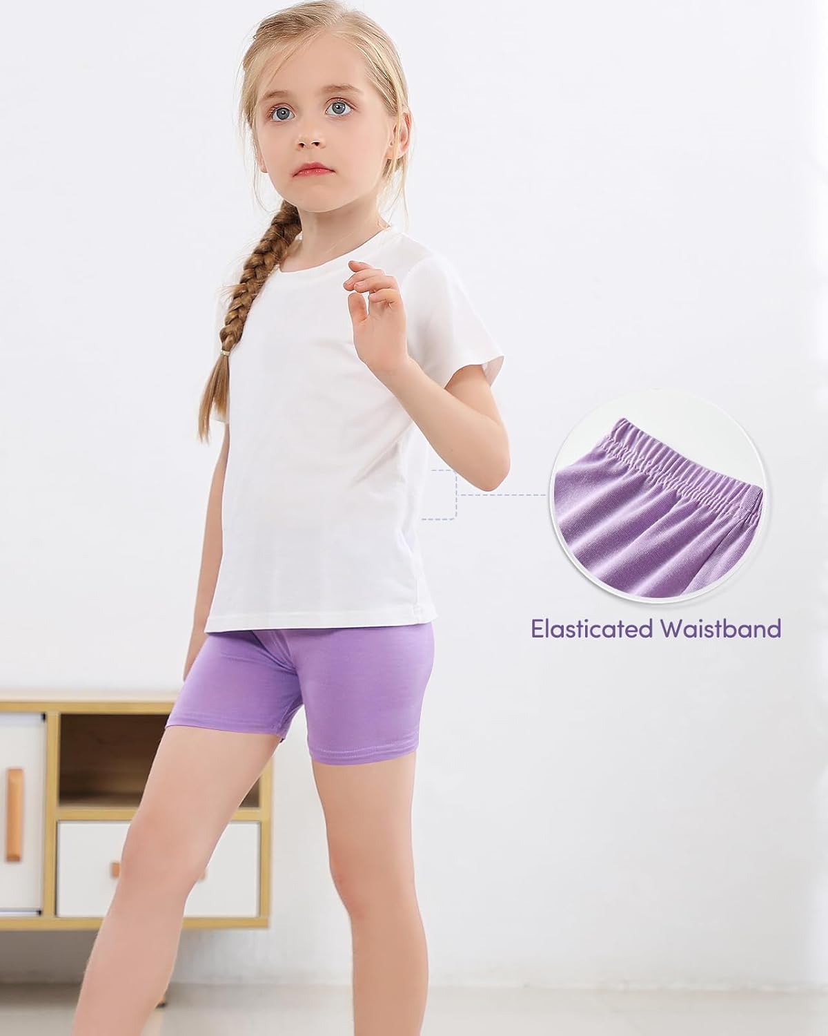 Adorel Girls Shorts Short Leggings Summer Solid Color Pack of 8 - Image 6