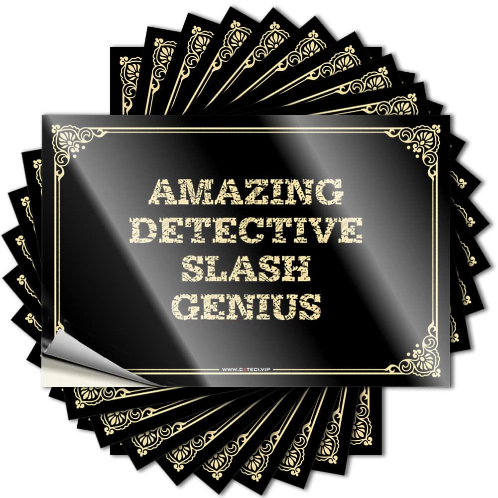 Bar for Man Cave Labels Day of The Week Room Decor Teenager Strong Adhesive/Amazing Detective Slash Genius Adult Signs(8X12CM-5Pcs)