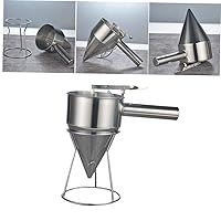 Vista 4 de Unomor Bakery Tools Paper Cup Dispenser Balls Dispenser Chocolate Cream Funnel Pancake Dispenser Octopus Balls Funnel Stainless Steel Funnel