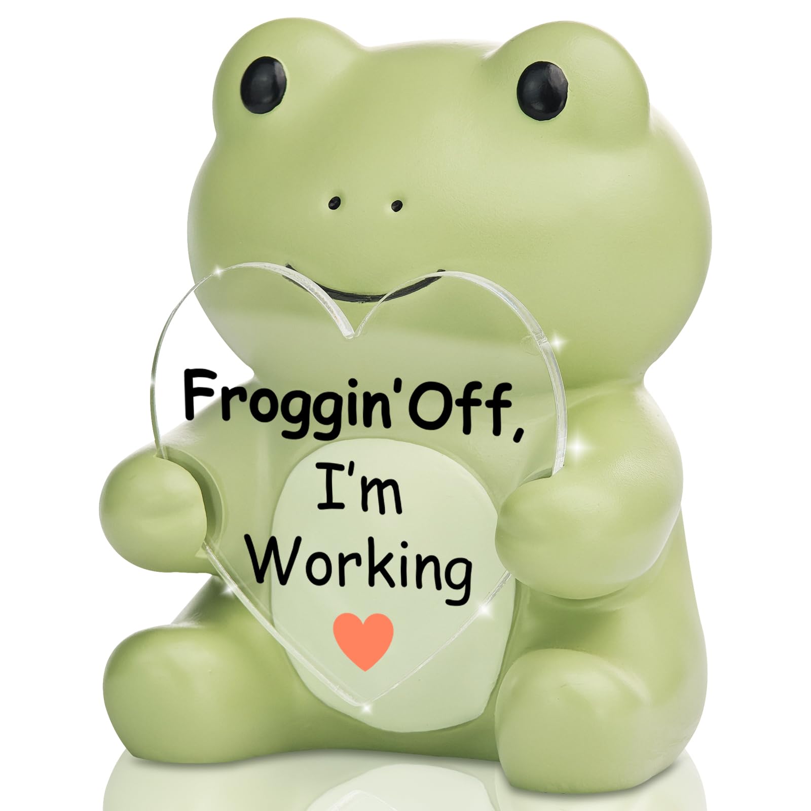 Figurine de grenouille I'm Working en résine pour décoration de bureau