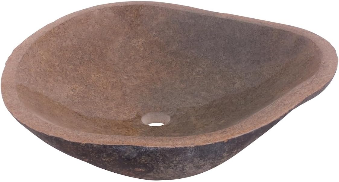 Miseno MNOTC Natural Stone 17" Specialty Vessel Bathroom Sink - Natural Cobblestone