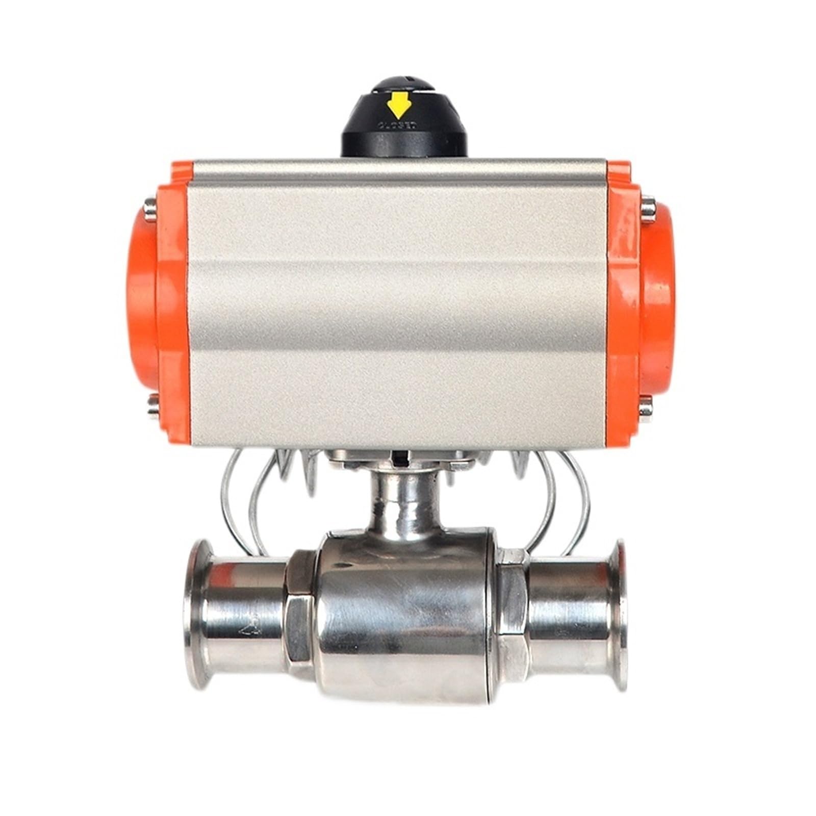Vanne à bille sanitaire 25mm Tri-Clamp en inox 304 avec actionneur pneumatique double effet