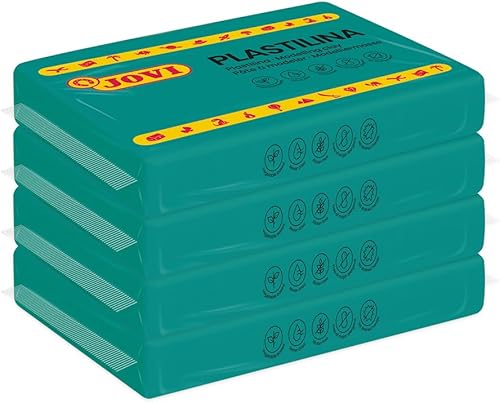 Jovi Arcilla para modelar, 3 libras en total, 4 barras que no se secan, 0.77 libras cada una, artes y manualidades (verde oscuro)