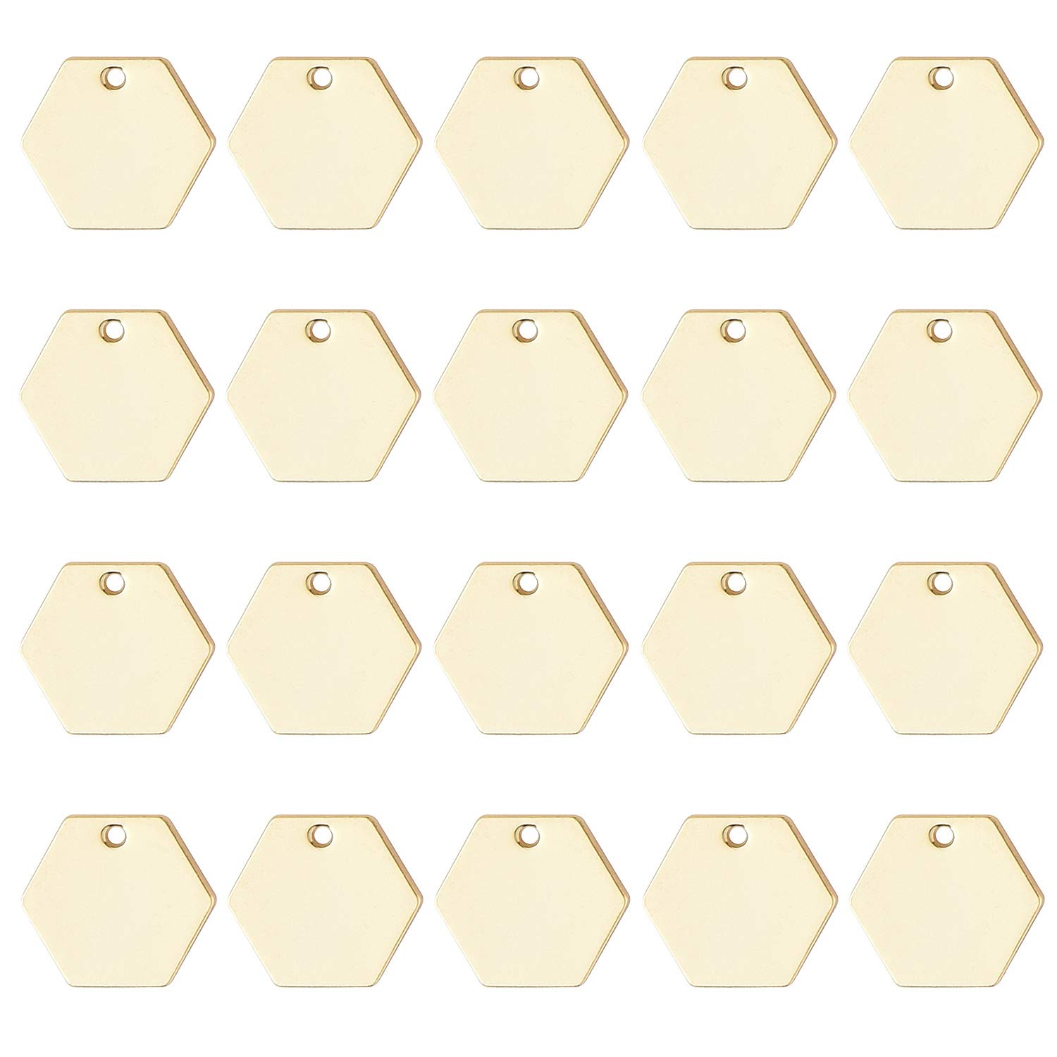 Pendentifs vierges en laiton pour création bijoux hexagone doré DIY