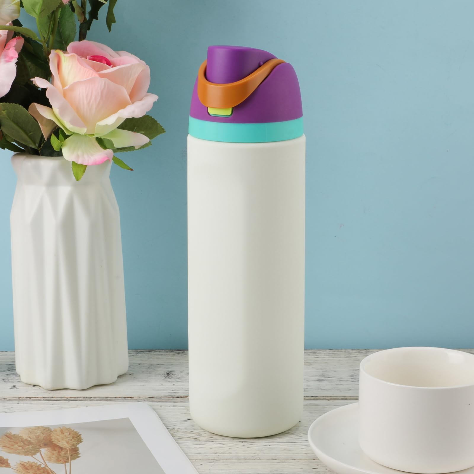 HEYSKAY 2 stuks siliconen laars voor Owala fles waterfles 24 oz 32 oz 40 oz antislip beschermhoes voor Owala Twist, FreeSip en Flip roestvrijstalen waterfles, BPA-vrije boot bodem basis