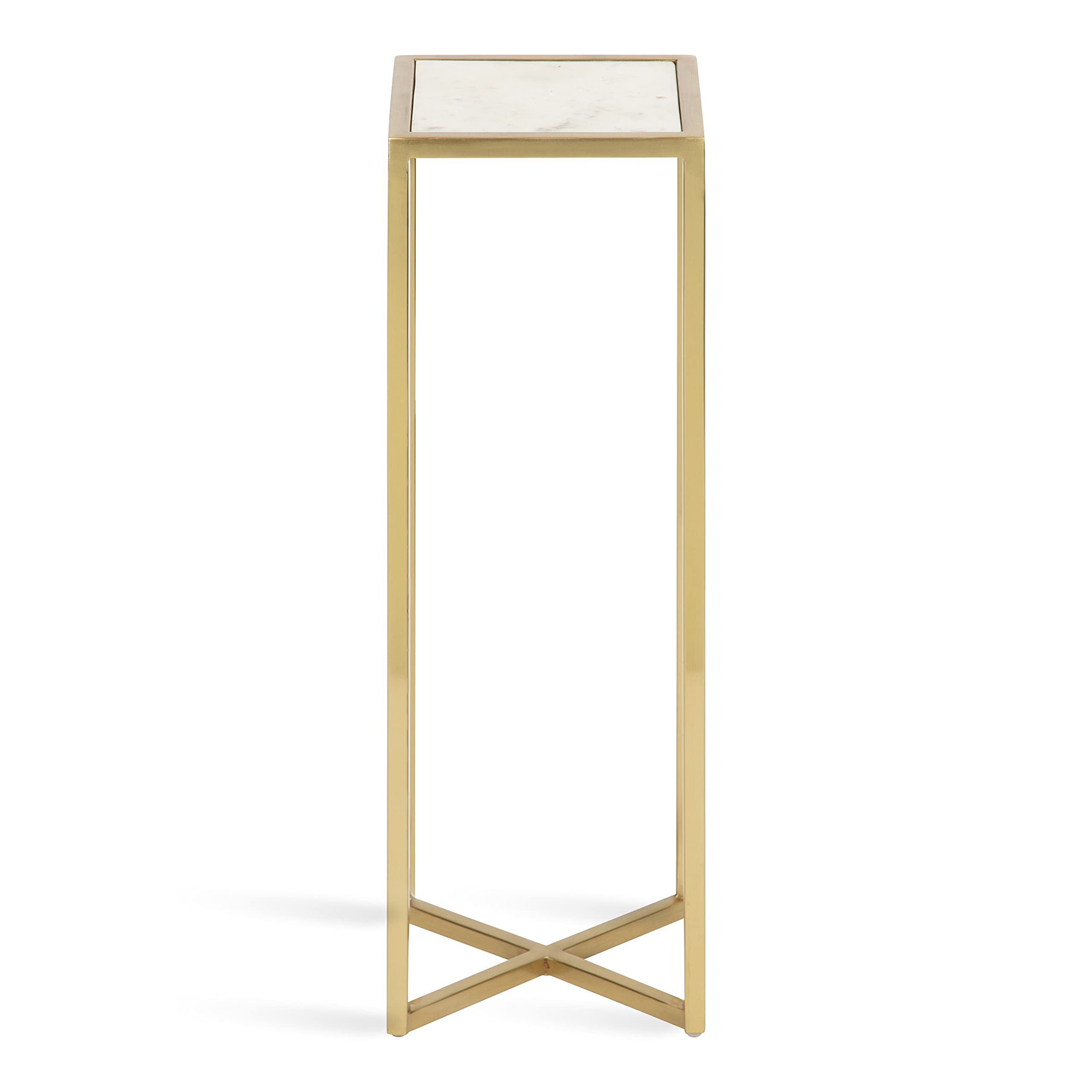 Kate and Laurel Jaspur Square Metal End Table, 7x7x21, Gold