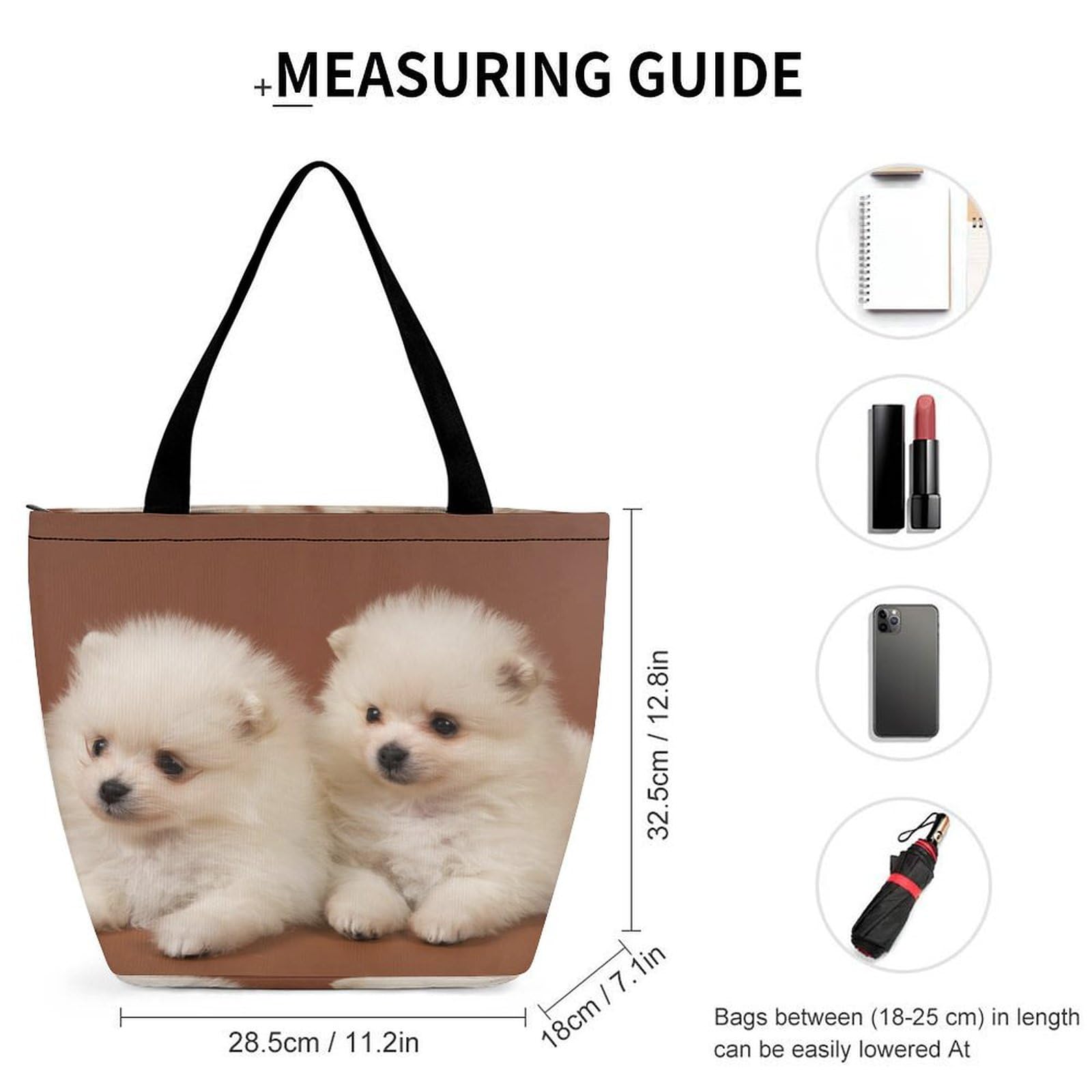 サイドポケット付きトートバッグ☆ポメラニアン☆【犬】 ポメラニアン 水彩画風 毛色6色 】 ミニキャンバス トートバッグ