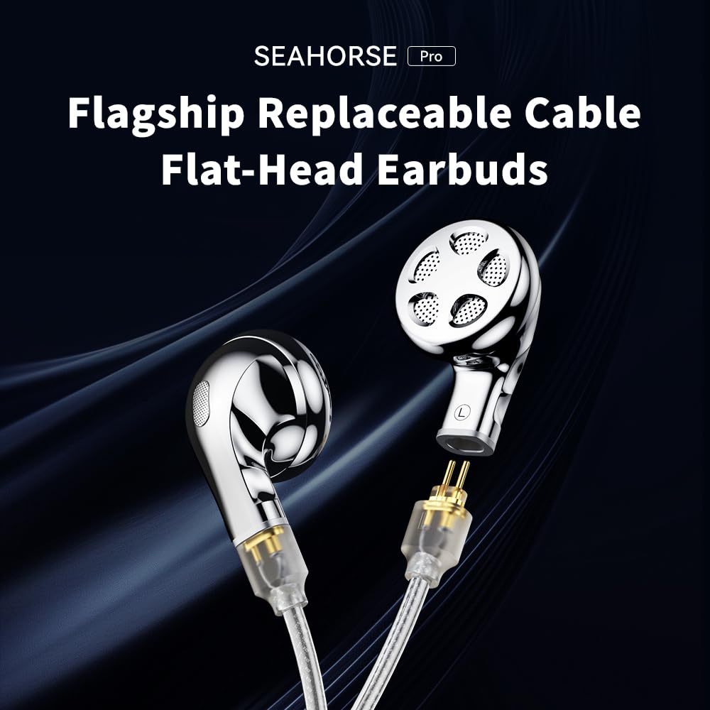 TRN Seahorse Pro イントラコンカ イヤホン　フラグシップ Amazon.com: syeindunce TRN Seahorse Pro Flat-Head Earbuds