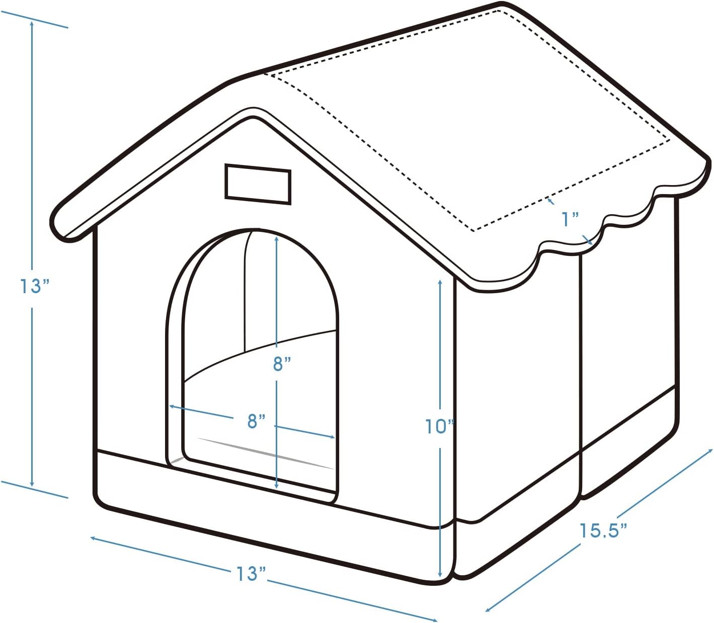Jiupety Dog House Indoor, S Size Indoor Dog House for Small Dogs and Cats, Warm Cave Sleeping Nest Bed for Cats and Dogs, Gray
