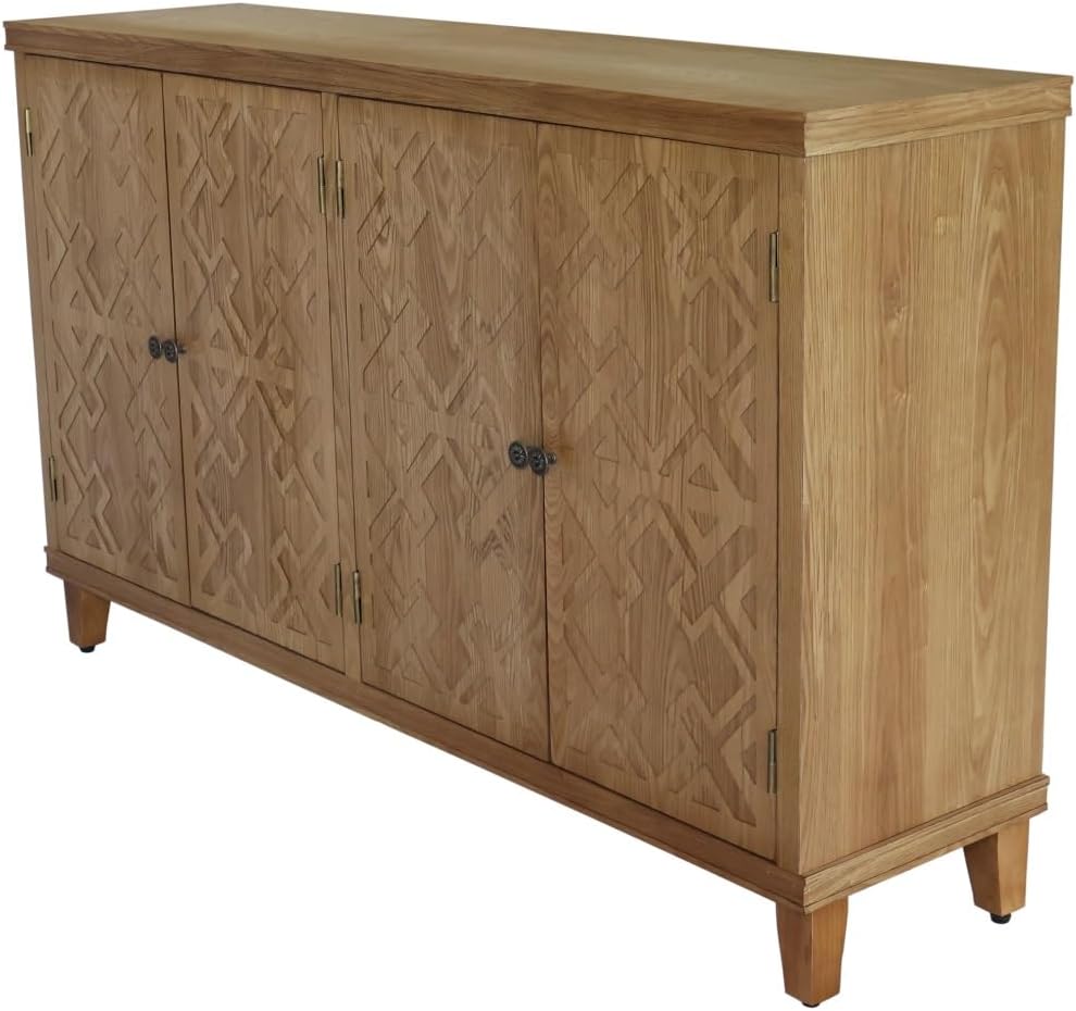 Mid-Century Modern Accent Cabinet with 4 Doors - Stylish Buffet Storage for Entryway, Bedroom, Living Room, Dining Room - Contemporary Design, Versatile Home Furniture