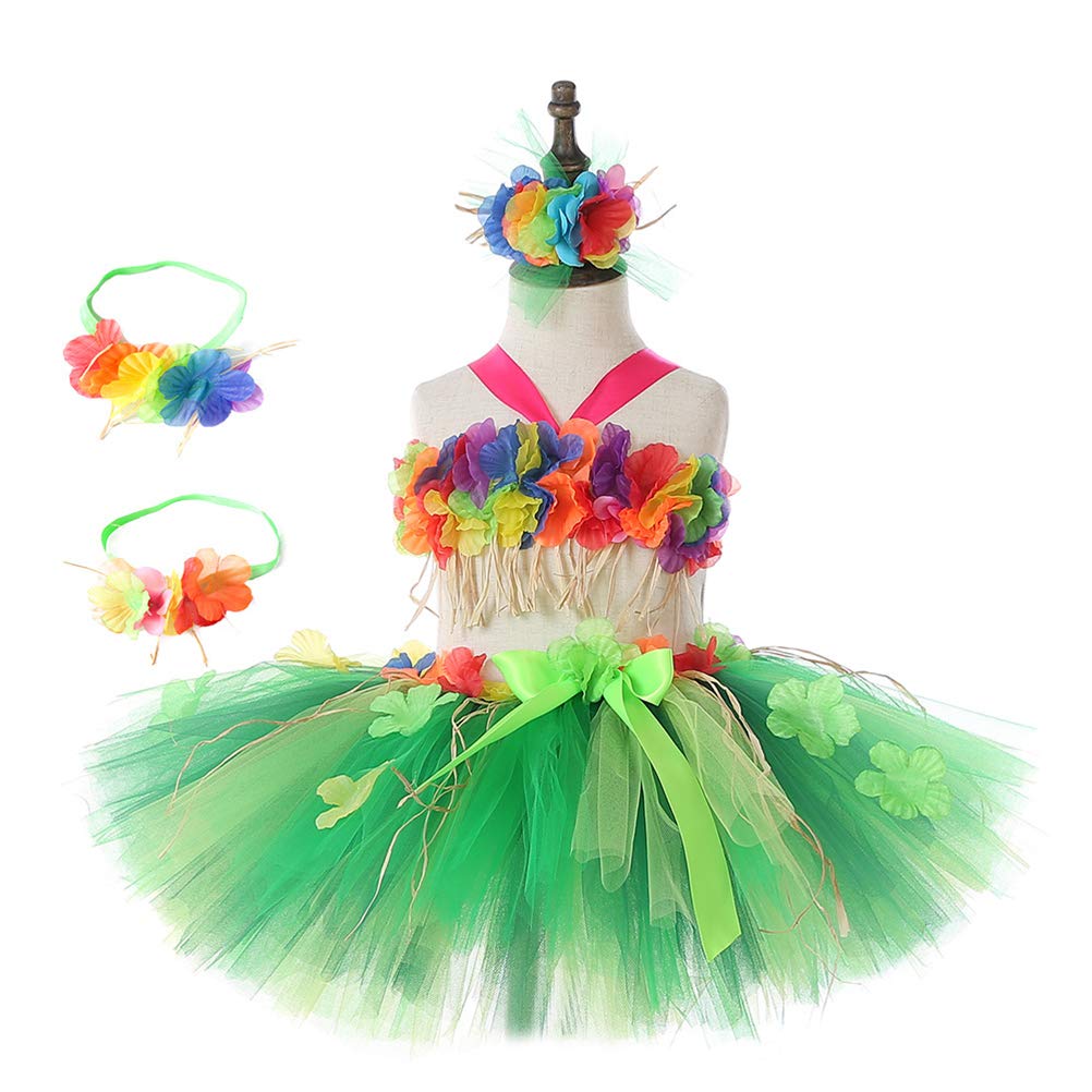 1 Juego Trajes Falda Hula Mujer Falda De Hawaiana Mujer Falda De De Las Mujeres Vestido De Los Niños Perder Flores