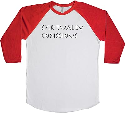 Spiritually Conscious Unisex Baseball Long Sleeve Tee White-Red Medium