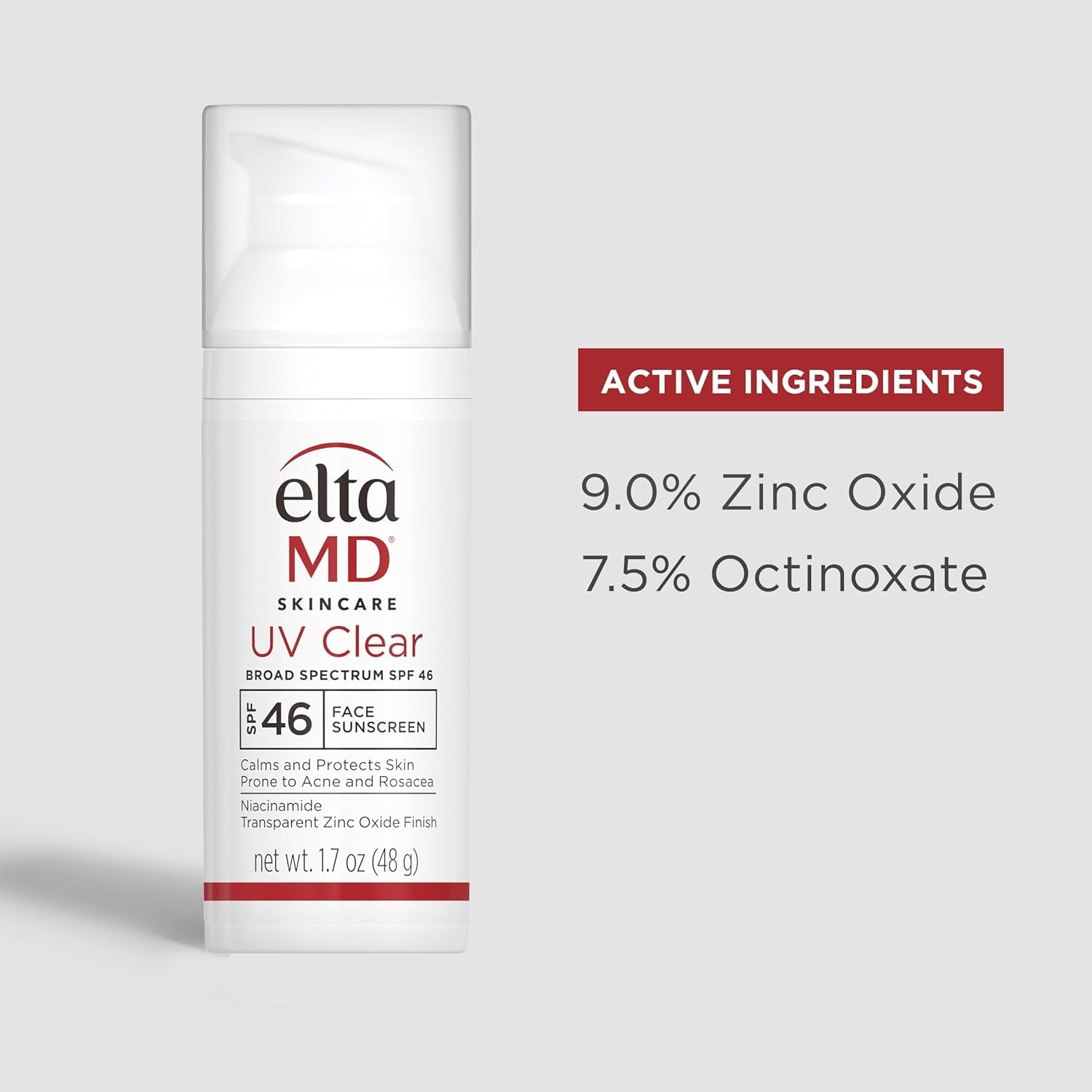 EltaMD - UV Clear Facial Sunscreen SPF 46 - For Skin Types Prone To Acne Rosacea & Hyperpigmentation 48g/1.7oz