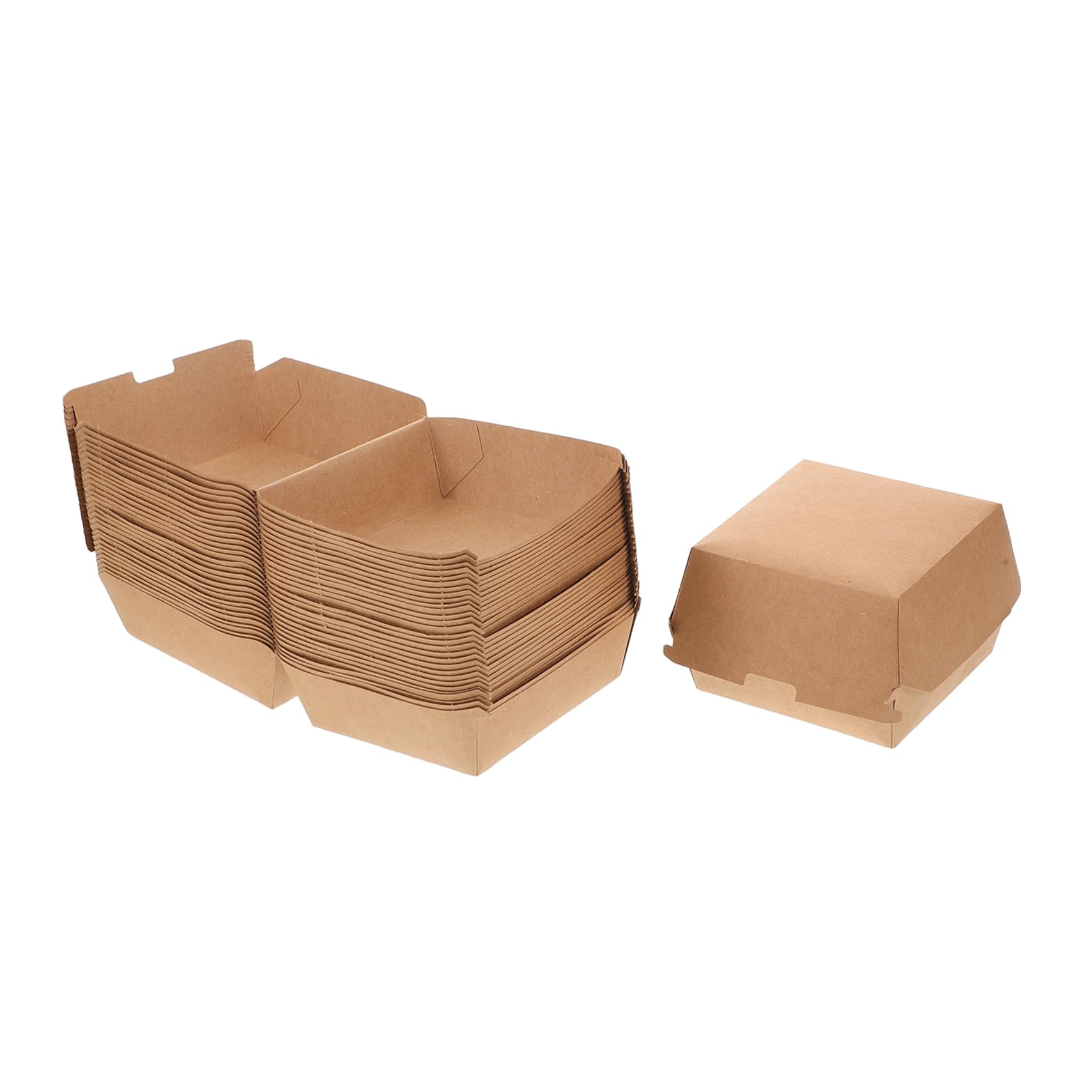 Alipis Food Safe Paper Hamburger Box Sandwich Storage Boxes Take Out Containers for Picnic