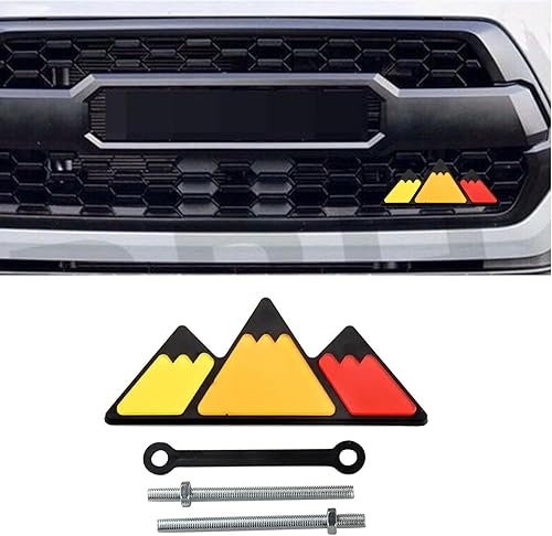 TRD - Emblema de decoración de rejilla tricolor, Snow Mountain, compatible con Toyota 4Runner Tacoma Tundra y otras rejillas de malla o rejilla