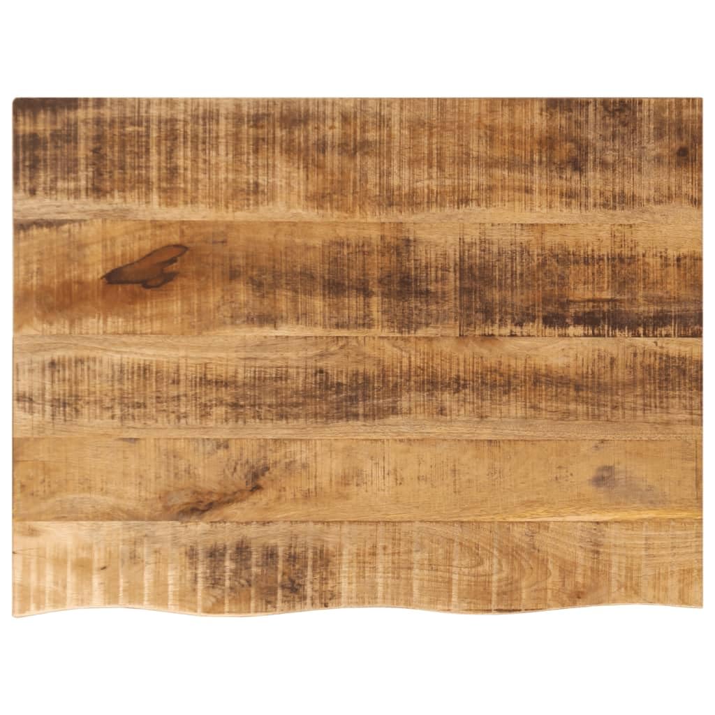 vidaXL Tablero de Mesa Borde Natural Madera Maciza Mango 80x60x2,5 cm