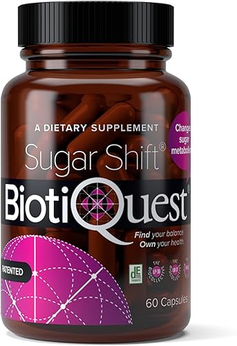 Probióticos Sugar Shift para cambiar el metabolismo del azúcar y reducir la inflamación, 18 mil millones de UFC, sin OMG y sin gluten, 60 cápsulas