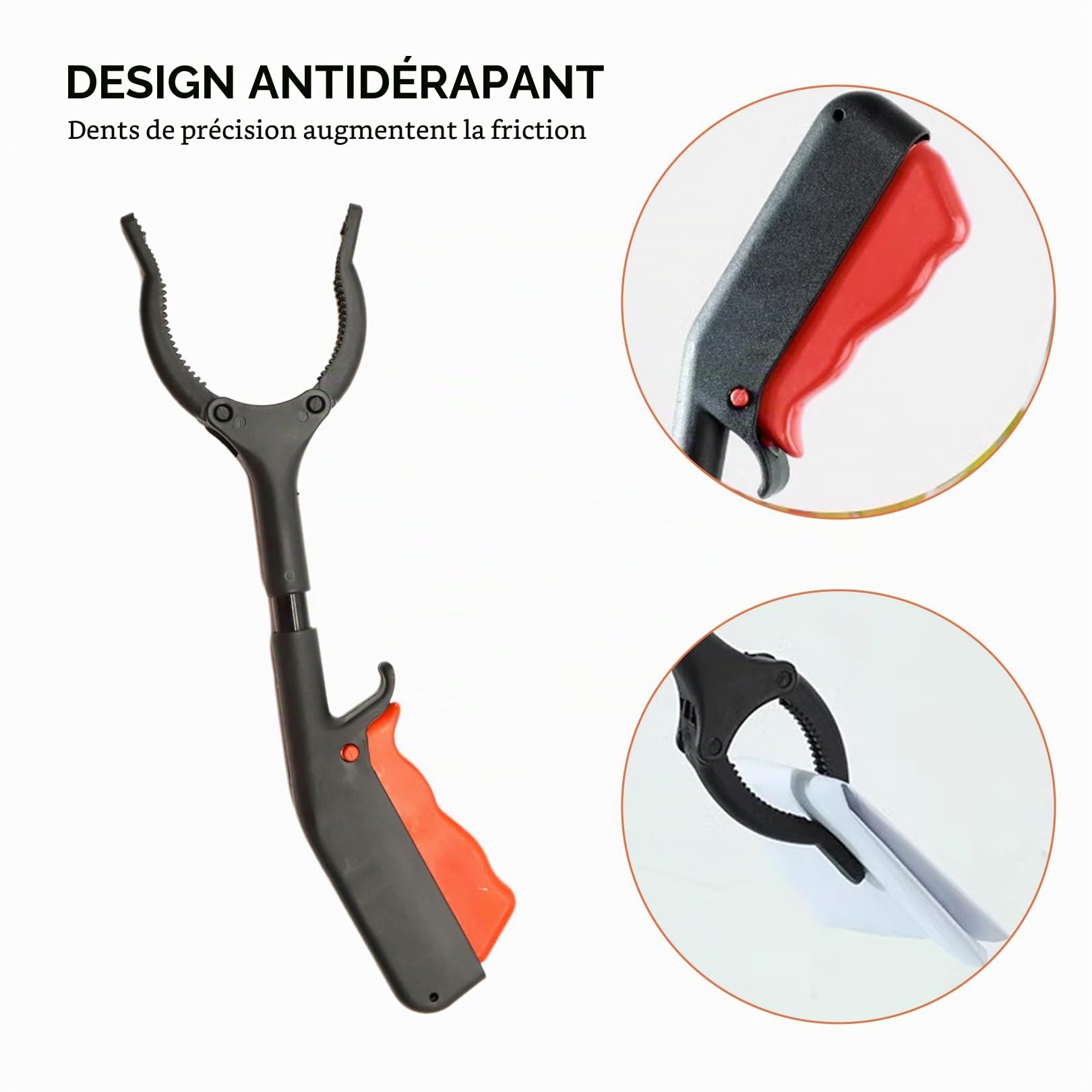 2Pièces Pince Ramasse Objet,Dechet Préhension de Ramassage Des a Déchets,Frutales Se Les Objets en Télescopique Outils,Ramasser Attrape Baisser Outil,Feuille Herbe Grabber,pour Tout Ramasse-Déchets