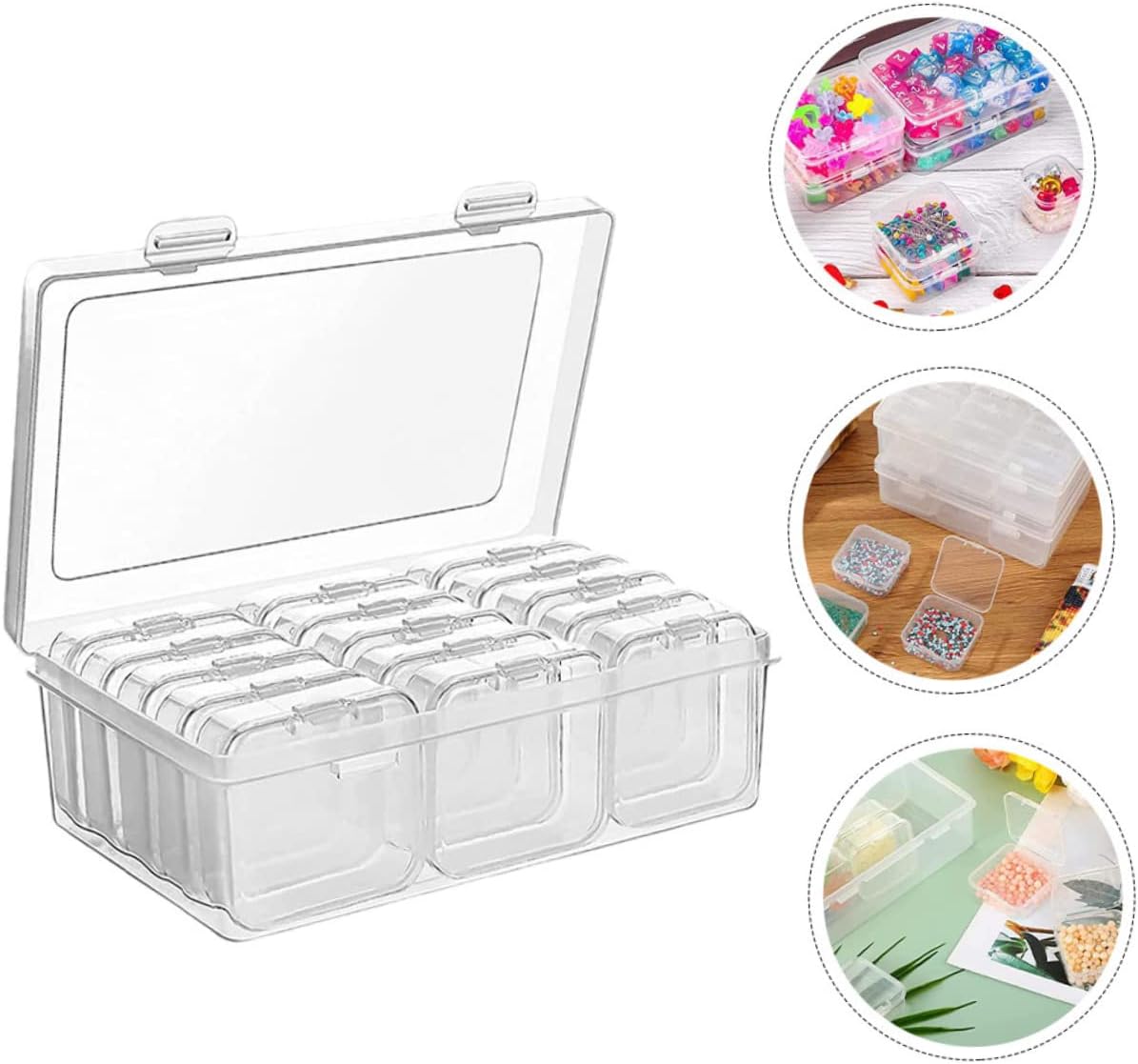 STOBOK 1set Jewelry Storage Case Dividers for Earrings Necklaces and Beads Compact Organizer for Craft Supplies Dust Prevention and Easy Storage