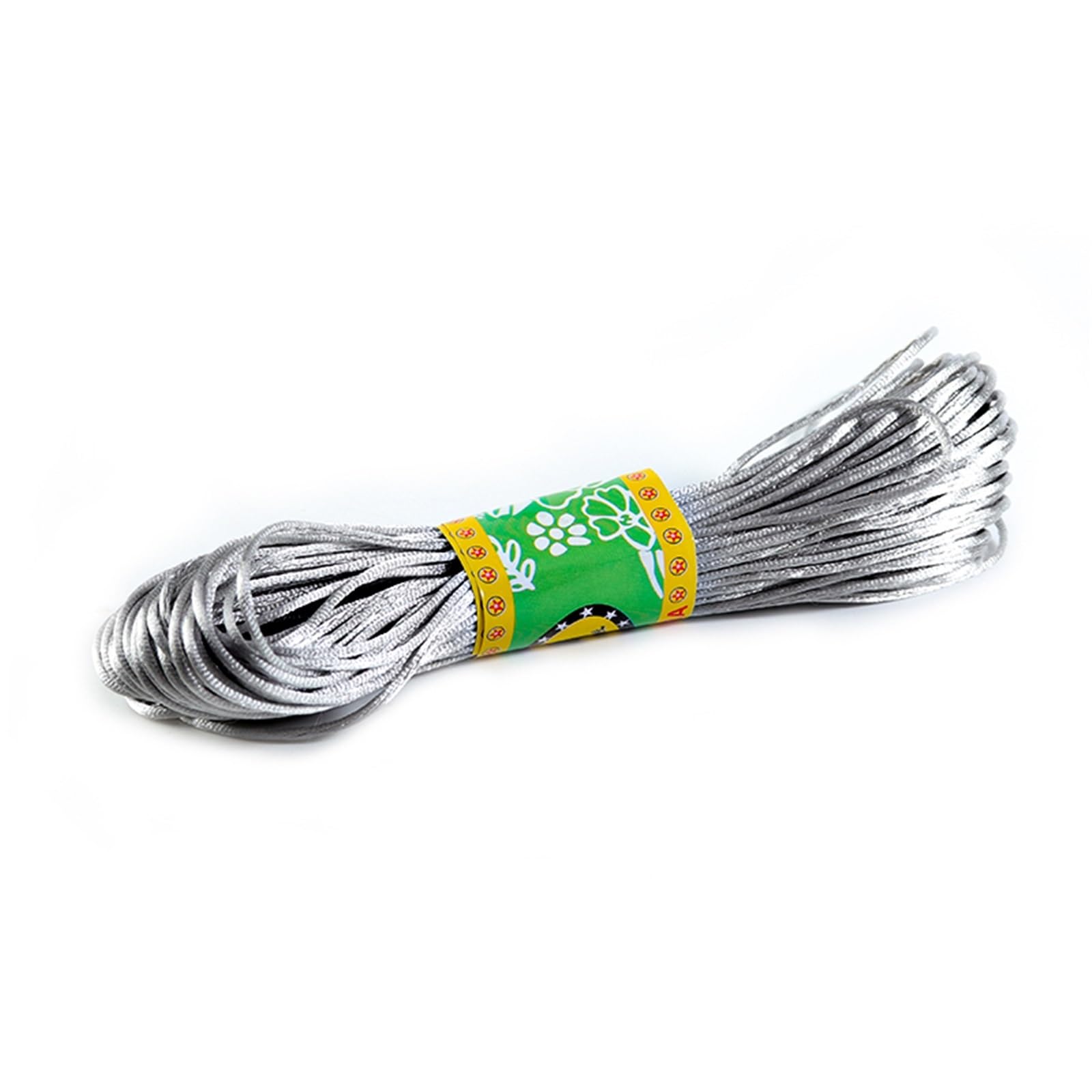 Nylon Cord Thread 10Pieces Nylon Black Rattail Satin Chinese Knotting Silk Macrame Cord Beading Braided Shamballa String Thread for Making Bracelet, Necklace, Chinese Knot(SILVER,1.5mm 20m)