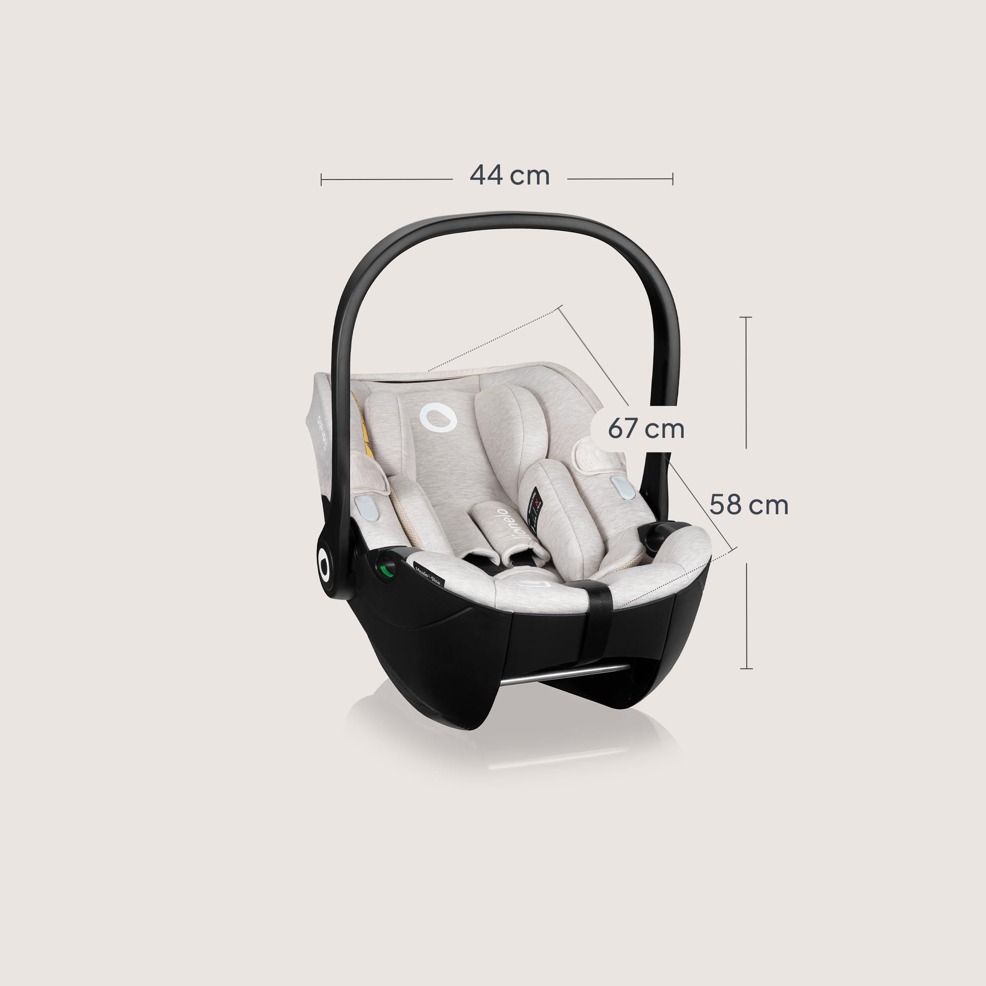 LIONELO MOXIE i-Size Kindersitz 40-87 cm, Babyschale Gruppe 0+ | rückwärtsgerichtet, Kopfstütze verstellbar, Seitenschutz, i-Size R129