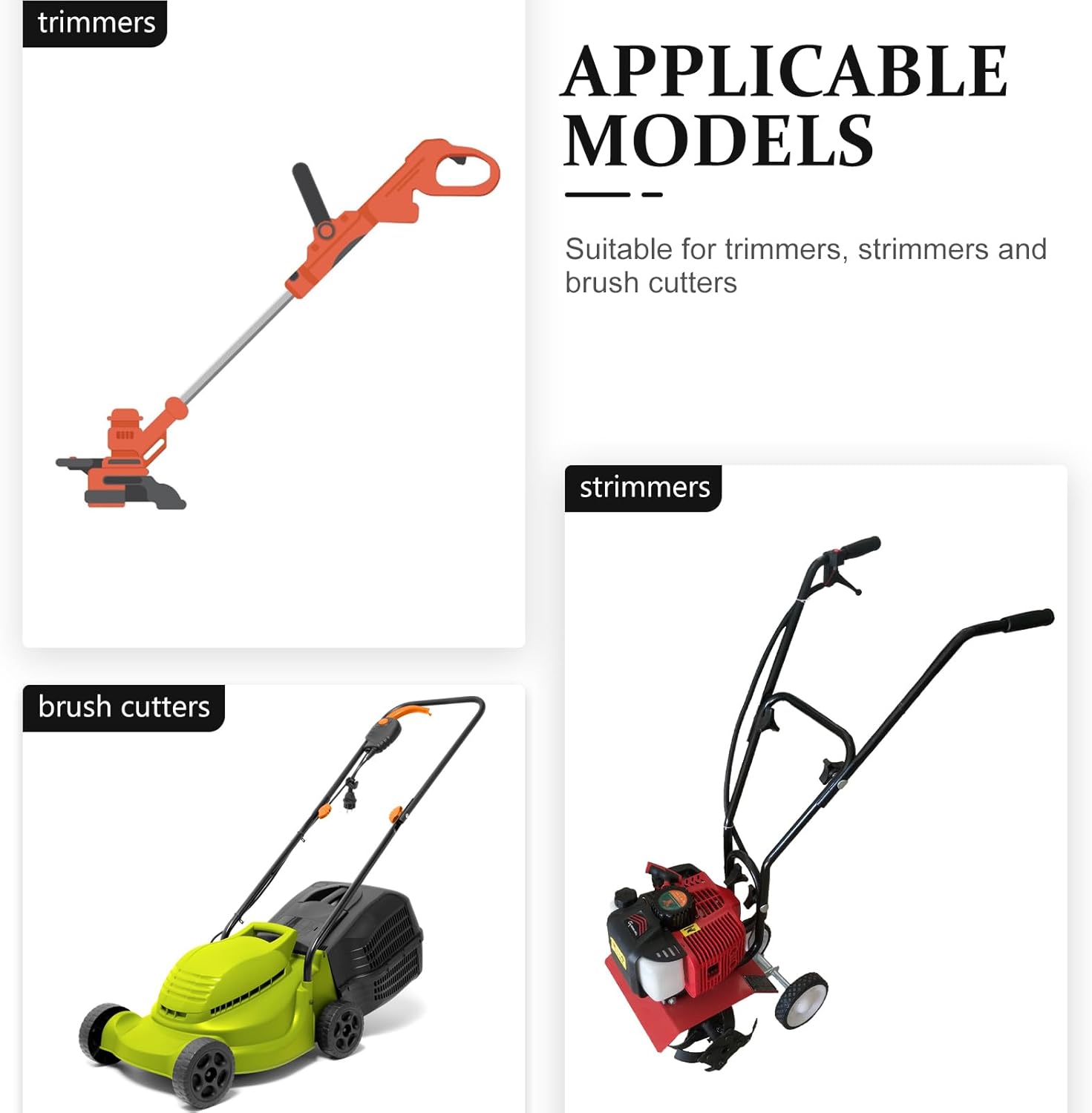 DOITOOL Trimmer Shoulder Strap, Comfort Padded Belt Double Shoulder Harness Strap Adjustable String Trimmer Strap Mower Trimmer Harness Strap for Brush Cutter Trimmer Lawn Mower Parts (Orange)