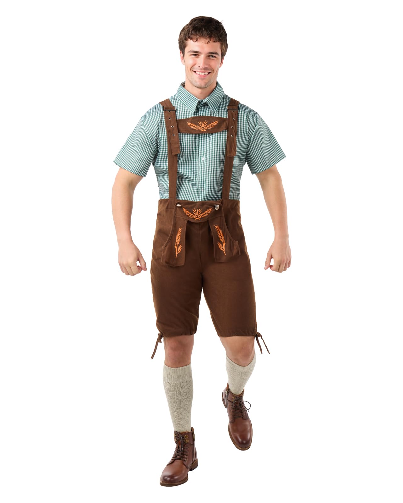 Funidelia Disfraz de Oktoberfest para hombre, Tirolés, Bávaro, Incluye camisa de manga corta y peto - Traje para adultos para fiestas, Carnaval y Halloween, Talla L