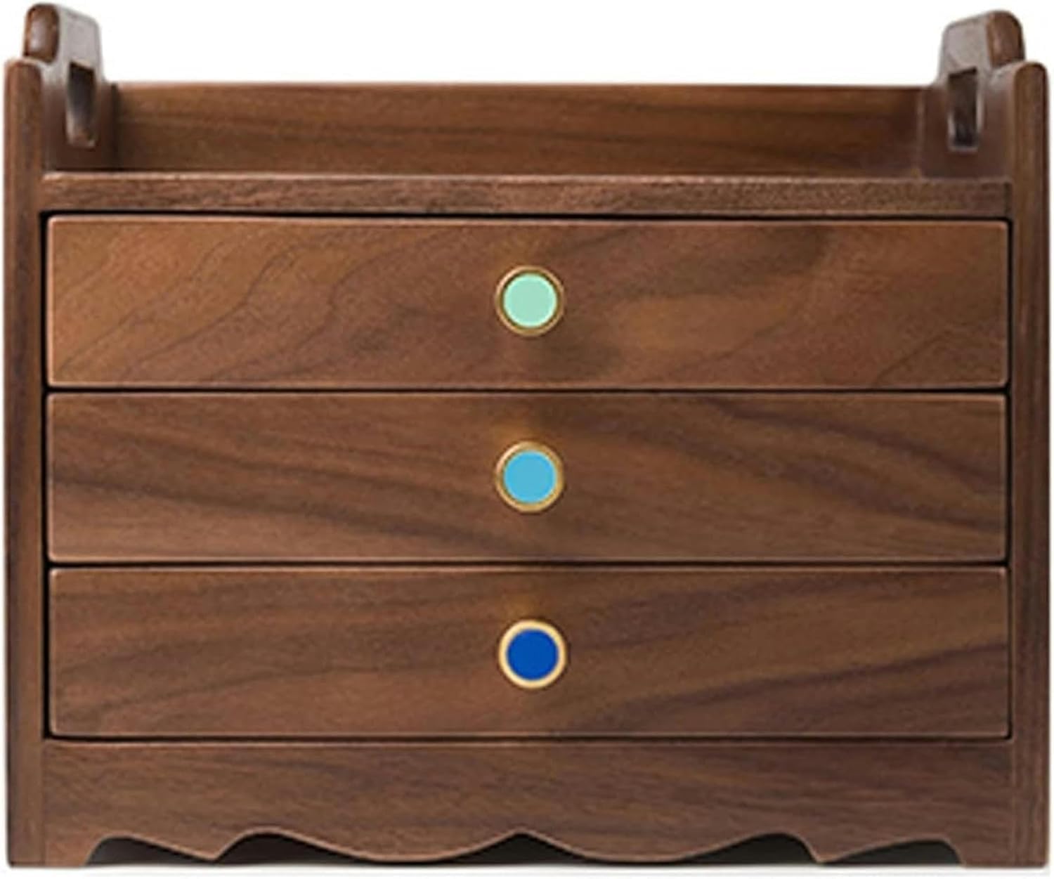 KEuLen Portagioie in Legno, Portagioie Donna, Scatola portagioie in Legno for Donna, Organizer in Legno massello con 3 cassetti for Gioielli, Orologi, collane e Anelli.