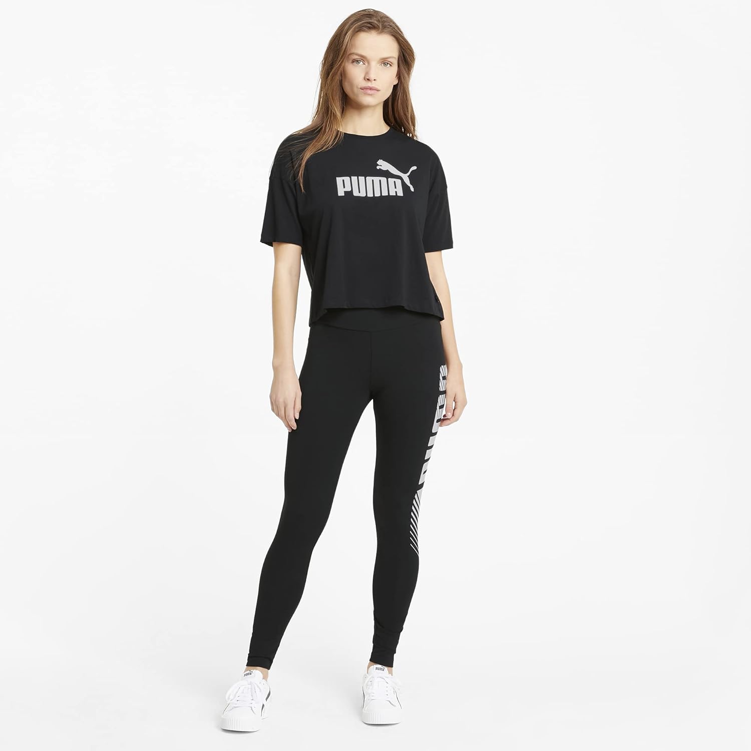 PUMA Women's Essentials Cropped Logo Tee