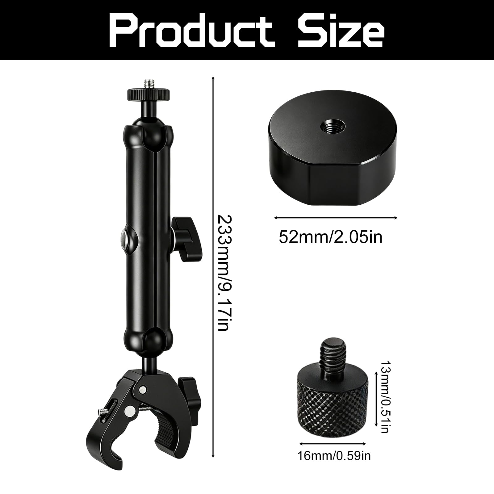 Starlink 2025 - Mini supporto per treppiede, asta in alluminio, con filettatura da 1/4" "-20 e 3/8" "-16, supporto portatile regolabile a 360°, Starlink Mini accessori per campeggio, balcone, camper