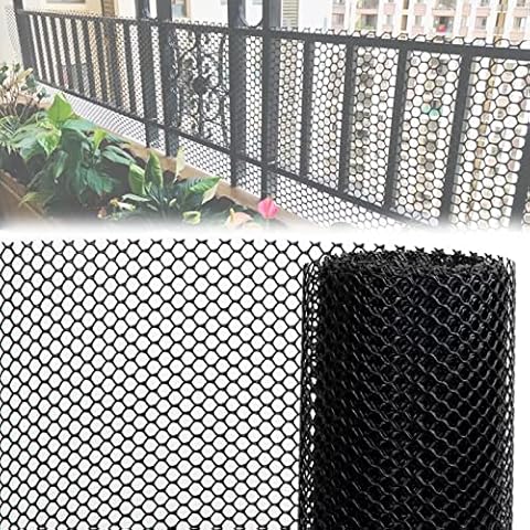 DEWUFAFA Cat Safety Net Pet Anti-fall Protective Netting Pet Safety Mesh Guard For Balcony And Window Poultry Net Plastic Garden Fence Isolation Balcony Safety Net (0.(Size:1.2CM Aperture,Color:Black) Cover