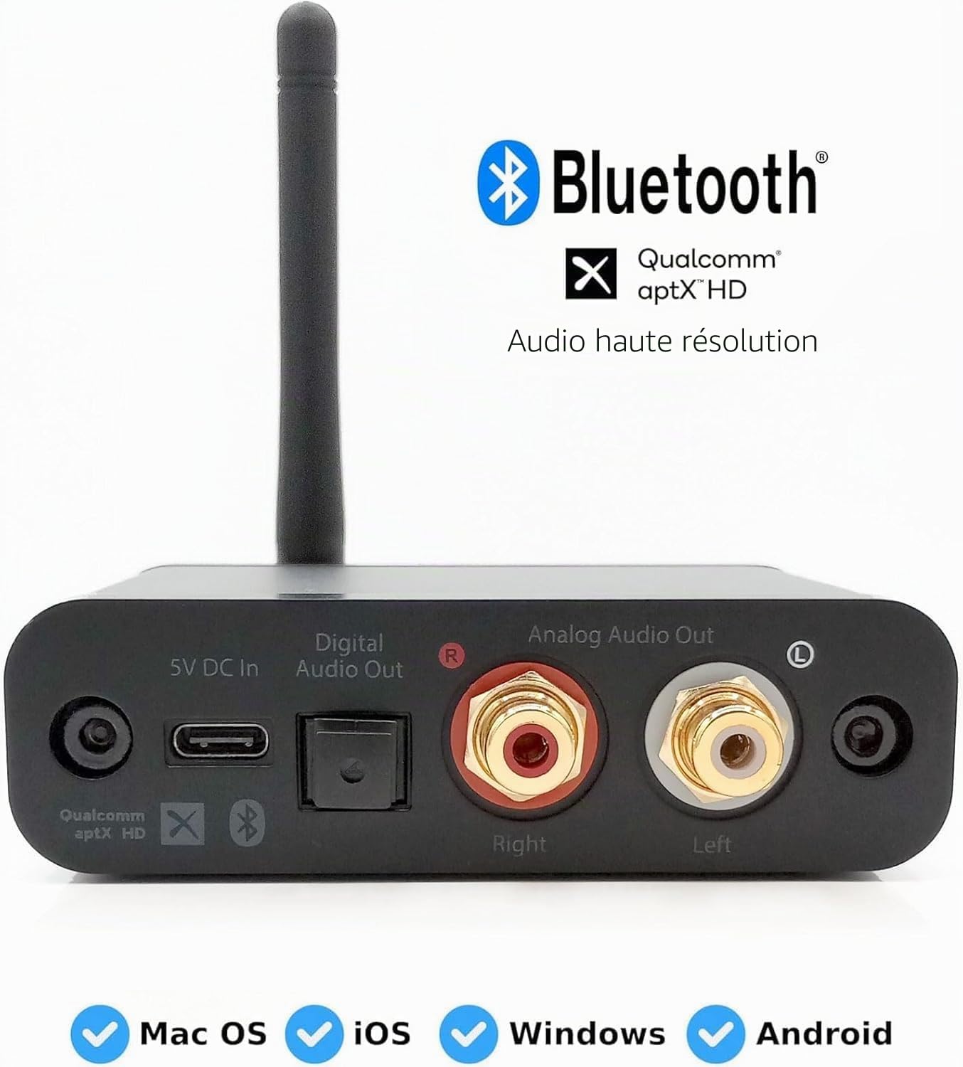 Audioengine Récepteur de Musique B1 Premium Bluetooth 4.0 | Convertisseur analogique numérique