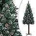 Price comparison product image vidaXL Slim Christmas Tree with Real Wood and Snow Green 210 cm