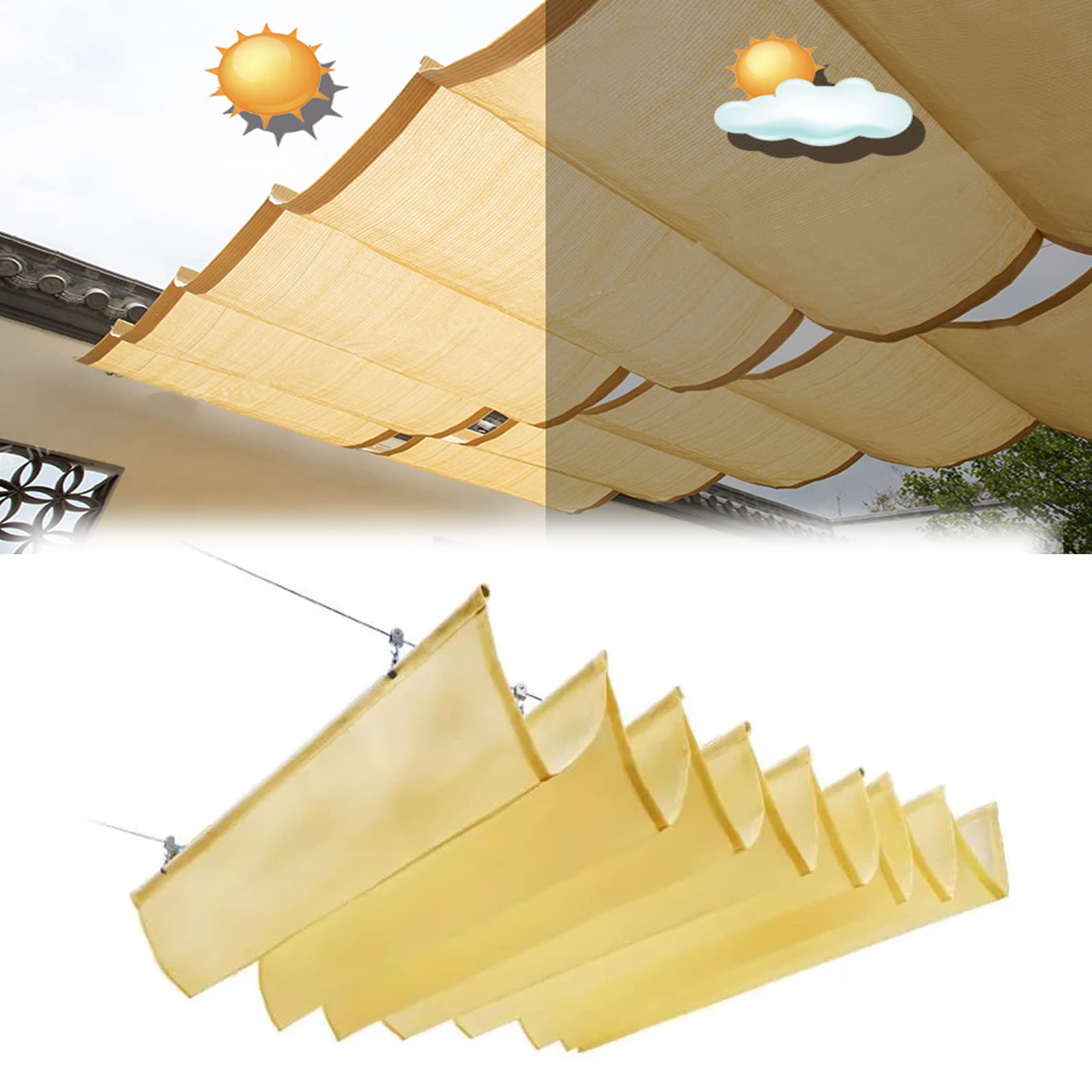 Voile d'ombrage beige élégant 0,8x4m pour transformer votre jardin en oasis de fraîcheur