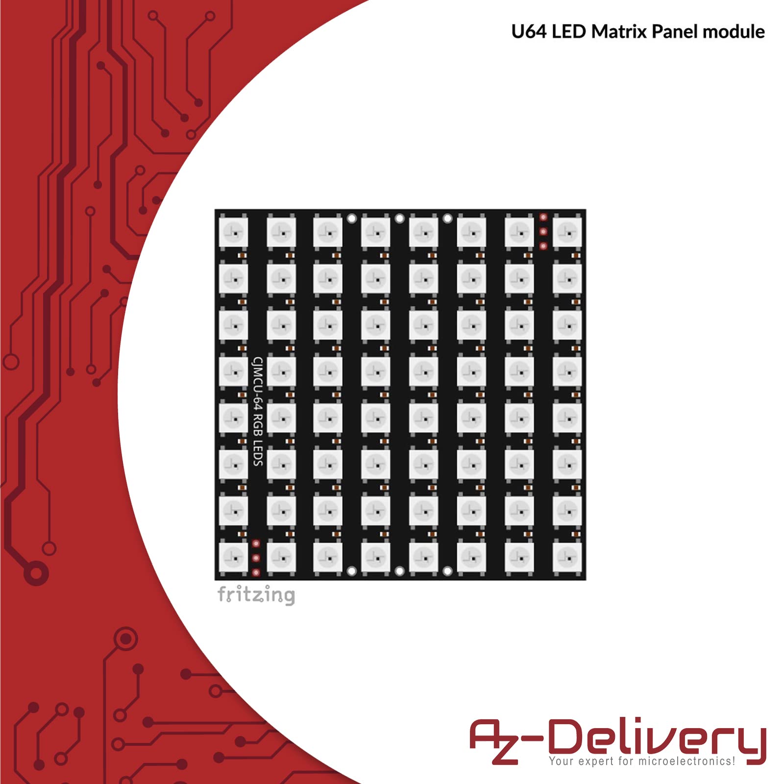 AZDelivery Panel matrycowy LED U 64 Moduł CJMCU-8x8 kompatybilny z Arduino i Raspberry Pi wraz z e-bookiem!