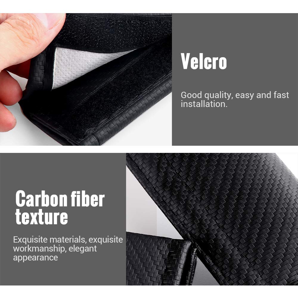 GÉNERIC 2 Pezzi Imbottiture Per Cinture Di Sicurezza Auto, In Pelle Microfiber Morbida Con EVA, Per Opel Mokka, Colore Nero, 24x6.5cm