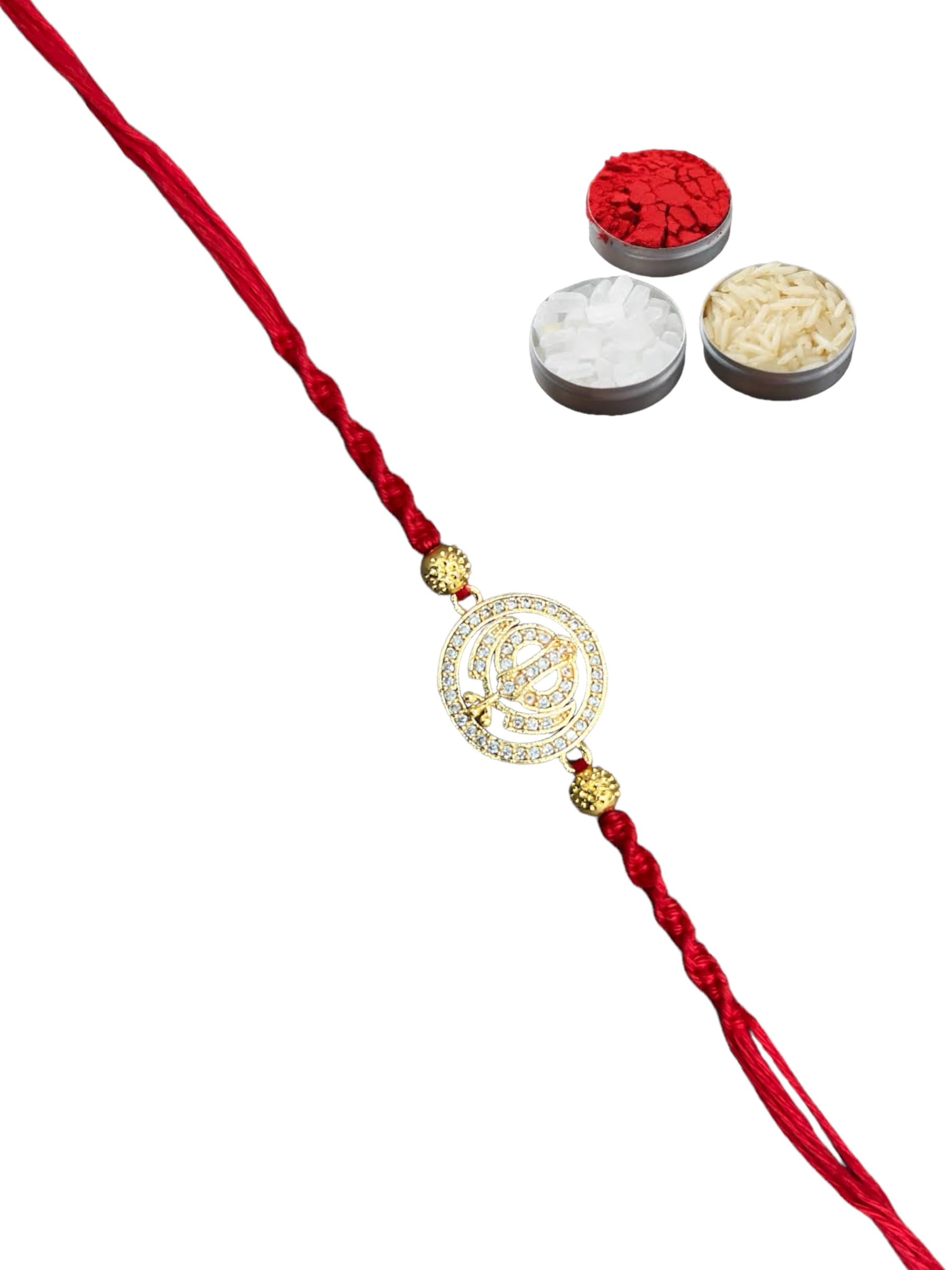 GR Rakhi Fancy Traditional Eco Friendly Rakhi for Brother and Bhabhi with Roli, Chawal & Greeting Card (Design 1) (B0D78S66XX) Amazon Price History, Amazon Price Tracker