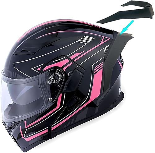 Casco modular de cara completa 1Storm para motocicleta, con doble visera abatible, protector solar HB89 Negro brillante, S