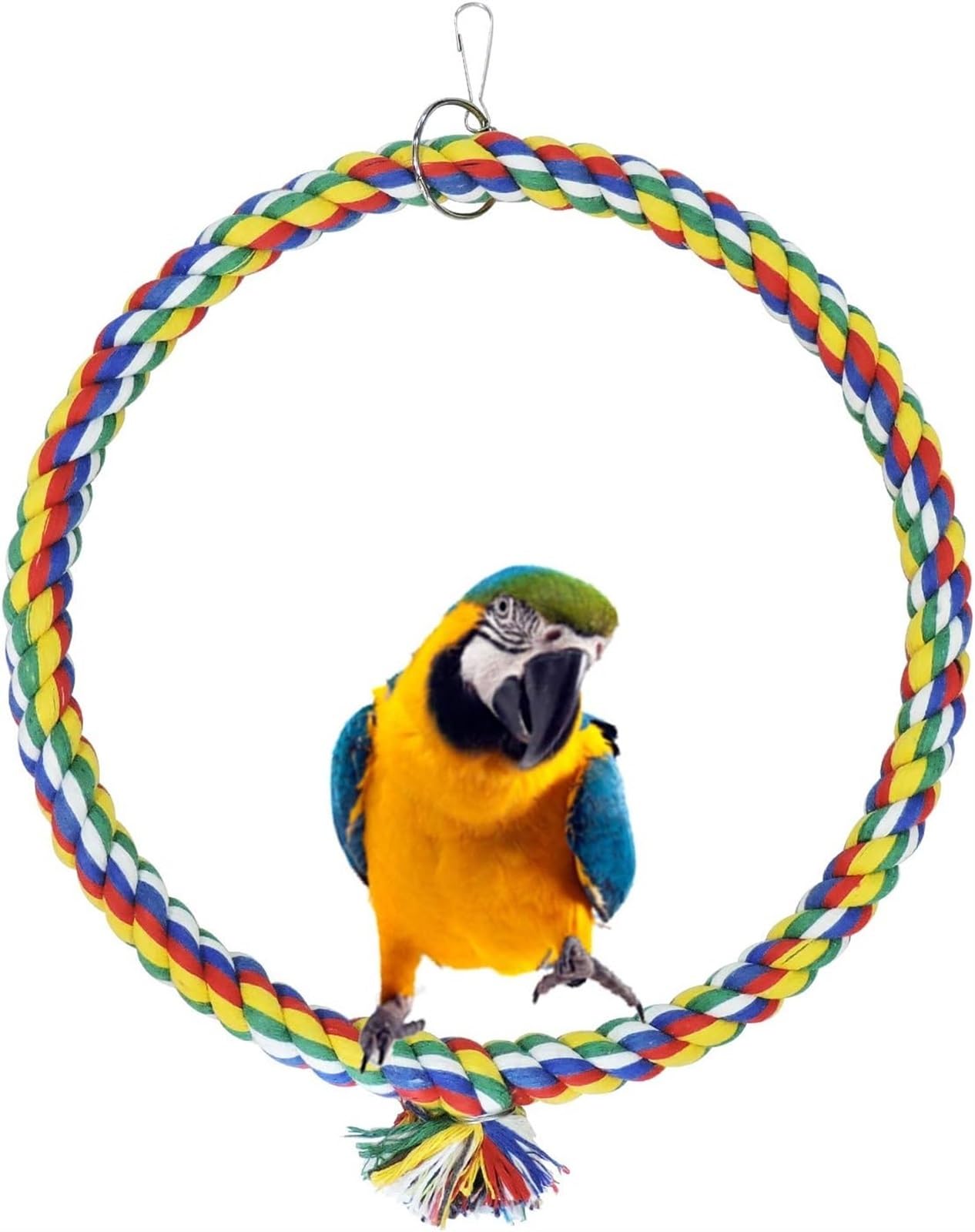 THE WHITE SHOPBird Swing, Cage Hanging Toys Cotton Rope Swing Bite Resistance Perches Toy Parrot Toy Boredomaker for Budgie, Cockatiels, Conures, Finches, Small Parakeets