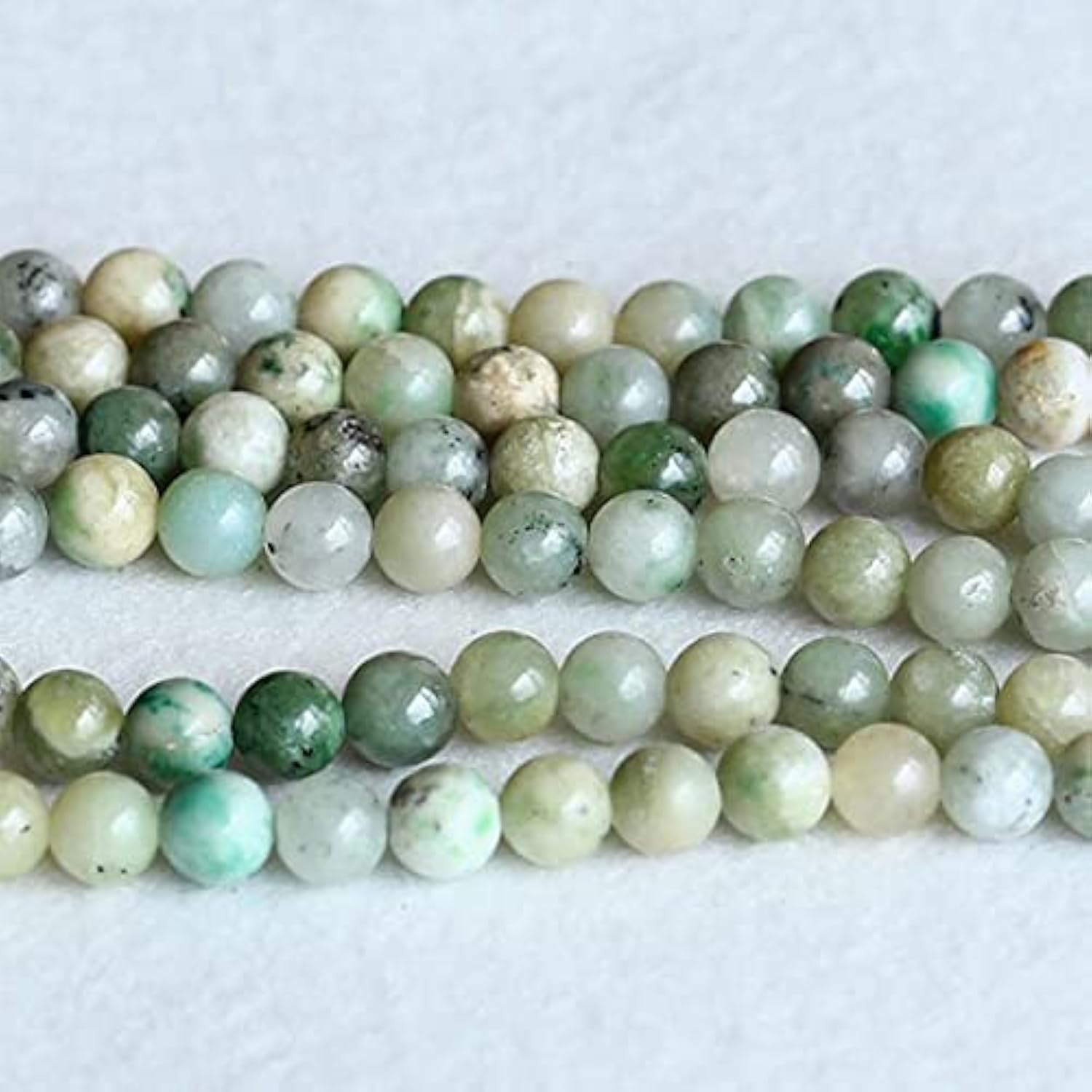 Jade vert de Chine perles de forme ronde 4mm 6mm 12mm en fil de un rang LKBEADS