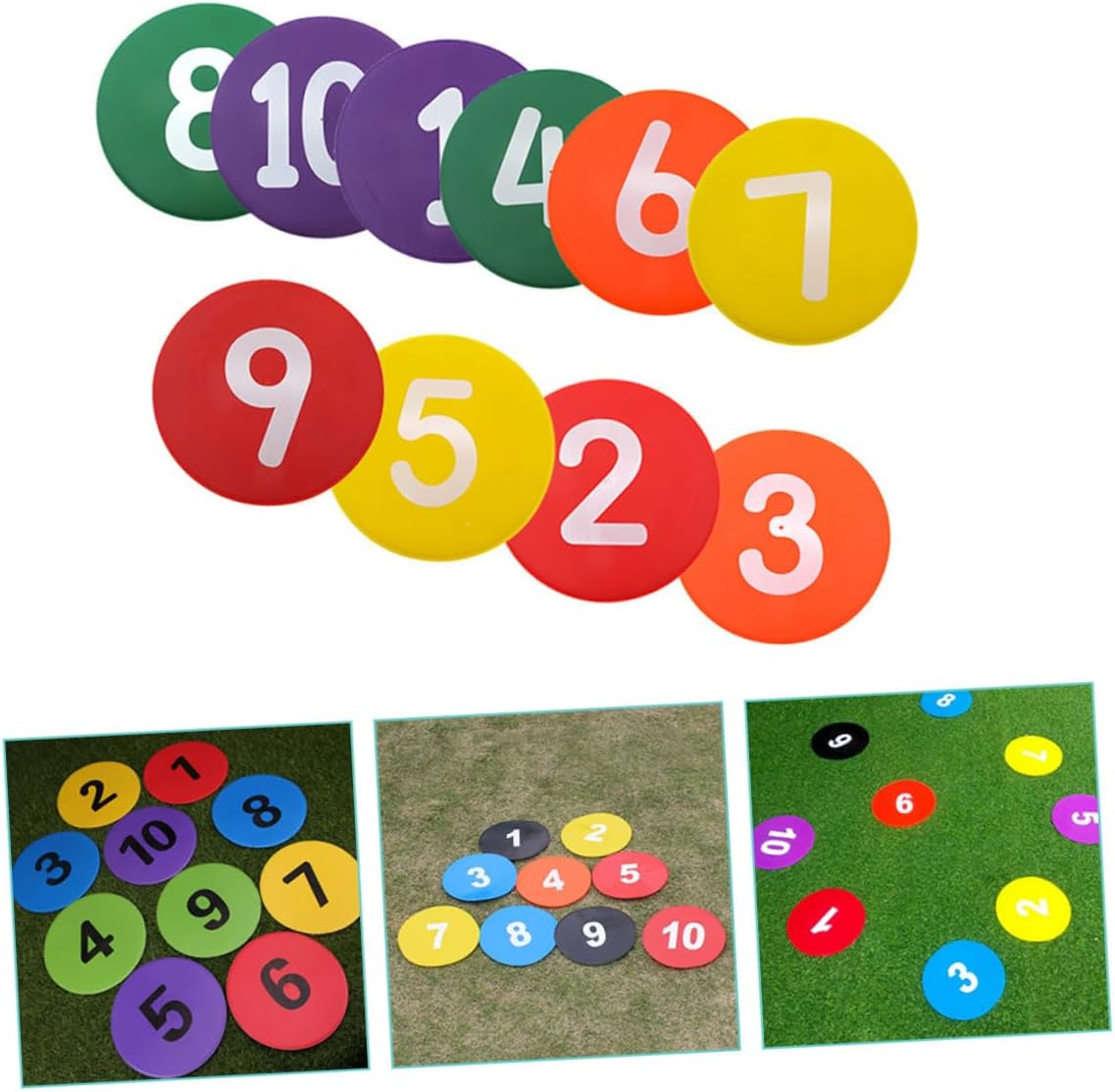 KICHOUSE 10pcs Soccer Training Marking Discs Markers for Football Basketball and Agility Training TPE Material Random Colors Essential Sports Equipment