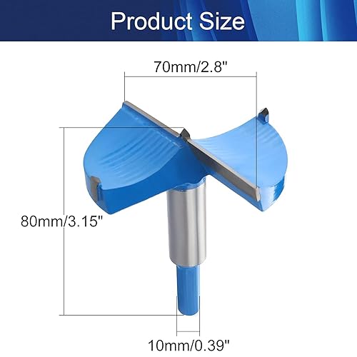 Miniatura 9 de Hegebeck Forstner - Broca de taladro para carpintería de 3 pulgadas, brocas de perforación de madera de carburo con mango hexagonal de 25 pulgadas