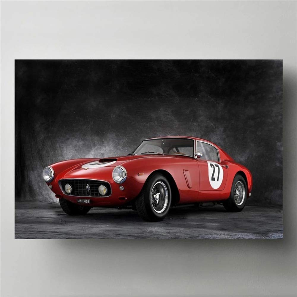 250 GTO voiture de sport rétro impression et affiche murale toile décoration intérieure 80x120