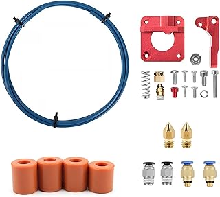 Creality Upgrade Kit Capricorn PTFE Teflon Tubing, Aluminum Extruder, Heatbed Silicone Leveling Column Mounts, PC4-M6 and PC4-M10 Fittings 0.4mm Nozzle for Creality 3D Printer