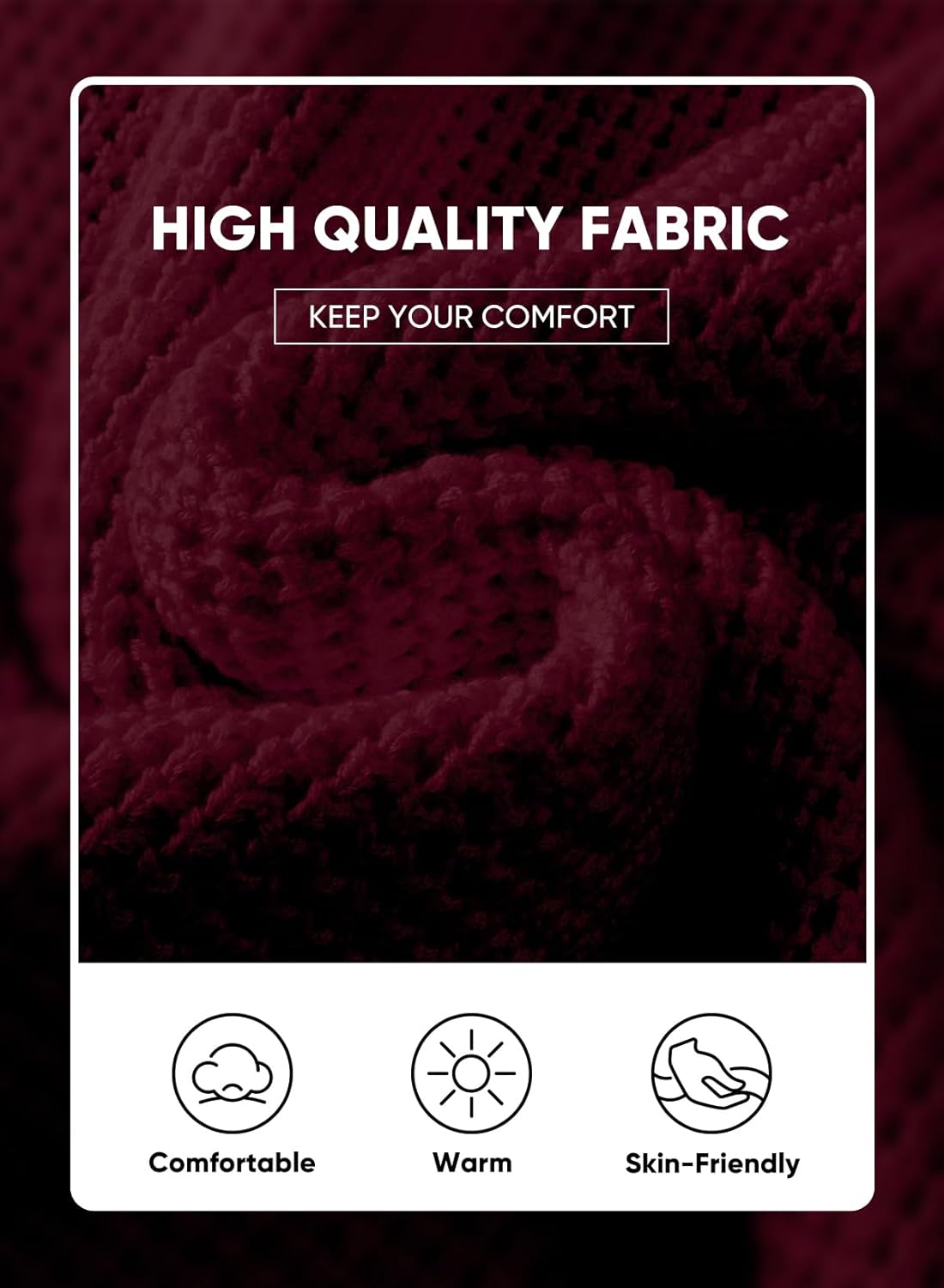 JMIERR Men's Crewneck Pullover Sweater Waffle Textured Knitted Sweaters Casual Loose Fit Sweaters with Ribbing Edge - Image 4