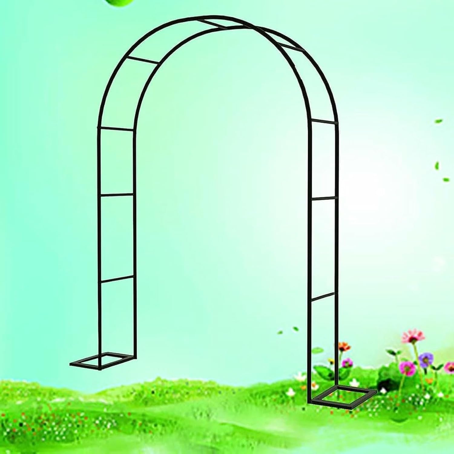 Metal Garden Arc for Climbing Plants, Elegant Flower Support, 2.4 M Wide X 2.2 M High, Elegant Outdoor Decoration, for Garden Lattice and Plants Support ~/